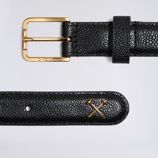 WOMEN'S METAL TEES PEBBLE LEATHER BELT - US 3729