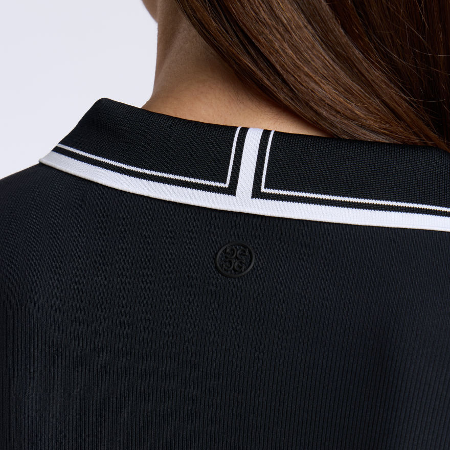 JOHNNY COLLAR NYLON RIB LONG SLEEVE POLO - US 0517