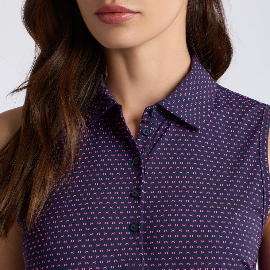 GEO 2 SILKY TECH NYLON SLEEVELESS POLO - US 3082