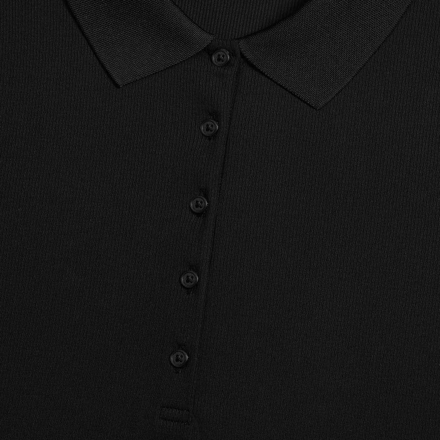 RIBBED TECH NYLON LONG SLEEVE POLO - US 3723