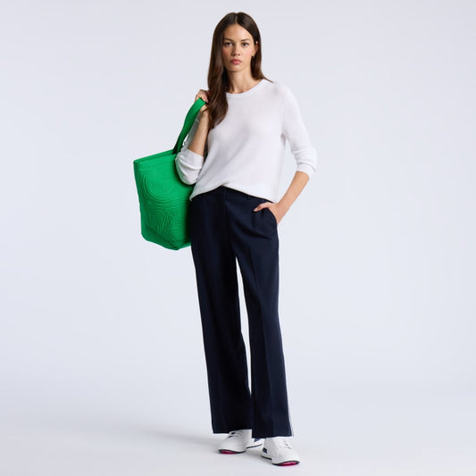 COTTON BLEND RIB KNIT FITTED TOP - US 4147