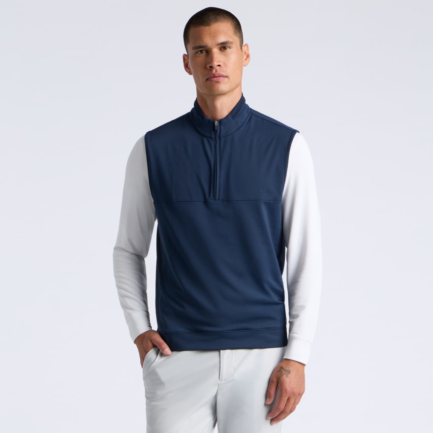 BRUSHED BACK TECH TERRY 1/4 ZIP VEST - US 7662