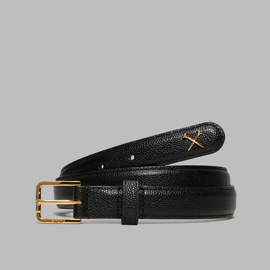 WOMEN'S METAL TEES PEBBLE LEATHER BELT - US 3729