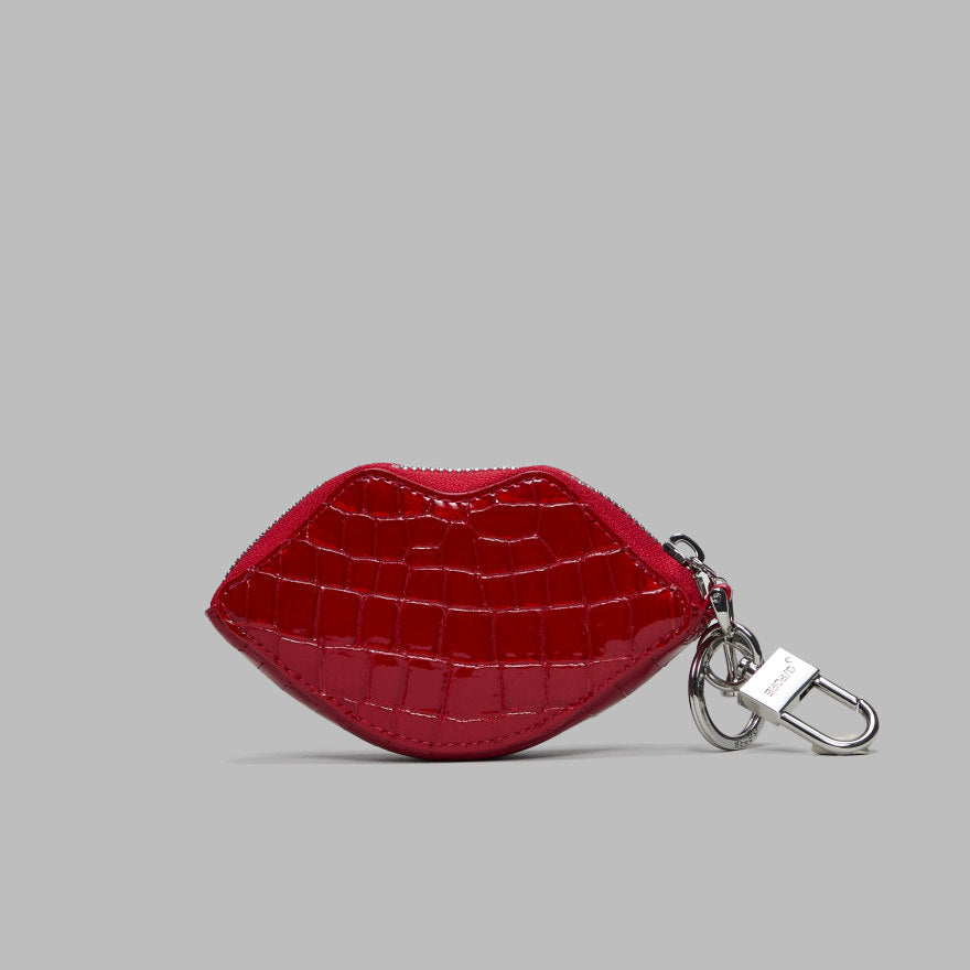 LOVE G CROC-EMBOSSED LEATHER COIN PURSE KEYCHAIN - US 7275