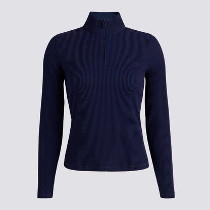 FITTED RIB 1/4 ZIP PULLOVER - US 7852
