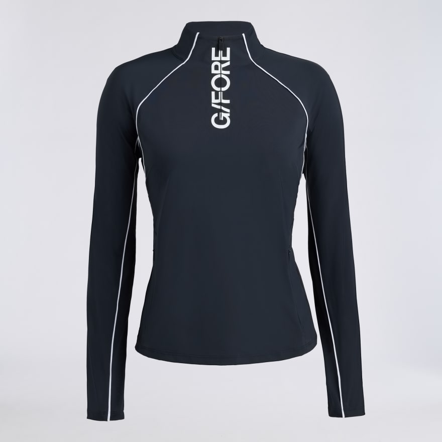 CONTRAST MESH SILKY TECH NYLON 1/4 ZIP PULLOVER - US 0299