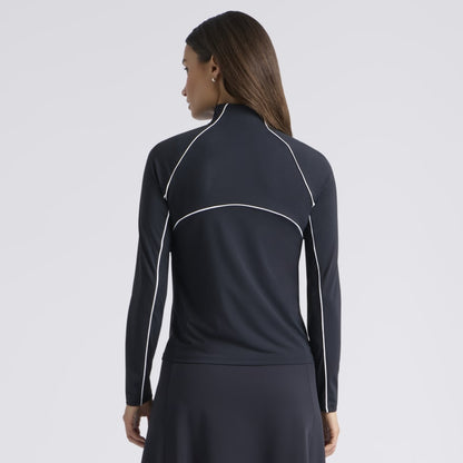 CONTRAST MESH SILKY TECH NYLON 1/4 ZIP PULLOVER - US 0299