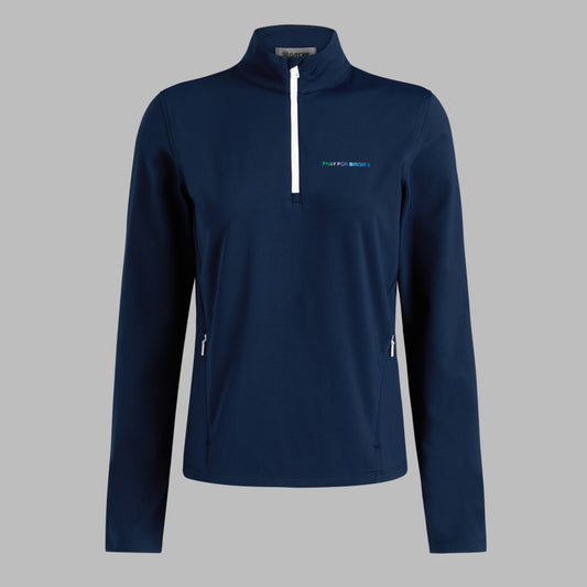 PRAY FOR BIRDIES BRUSHED BACK STRETCH 1/4 ZIP PULLOVER - US 2649