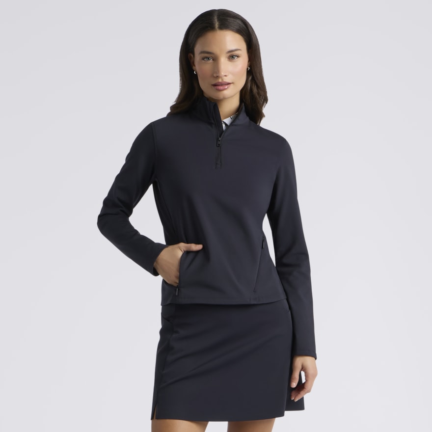 BRUSHED BACK STRETCH 1/4 ZIP PULLOVER - US 2255