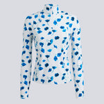 DROP FLORAL SILKY TECH NYLON 1/4 ZIP PULLOVER - US 7004
