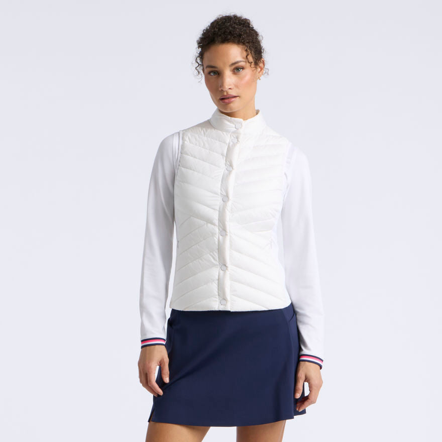 V-DOWN QUILTED STRETCH TECH INTERLOCK VEST - US 7842