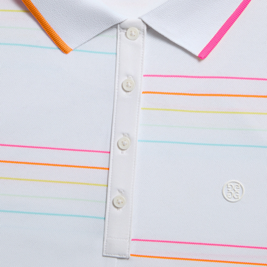 OFFSET STRIPE TECH PIQUÉ SLEEVELESS POLO - US 3856