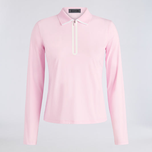 SILKY TECH NYLON LONG SLEEVE ZIP POLO - US 7101