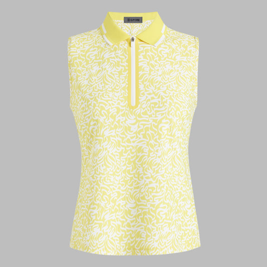 SCRIBBLE TECH PIQUÉ SLEEVELESS POLO - US 3498