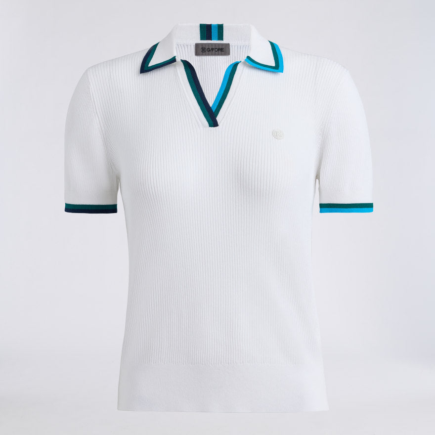 JOHNNY COLLAR COTTON BLEND RIB POLO - US 6522