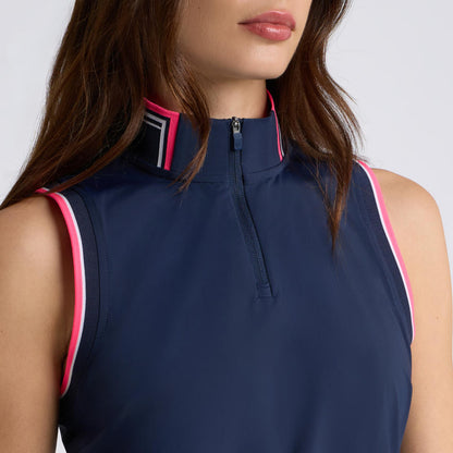 SILKY TECH NYLON MOCK NECK 1/4 ZIP POLO - US 3758