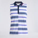 OFFSET STRIPE TECH PIQUÉ SLEEVELESS POLO - US 1377