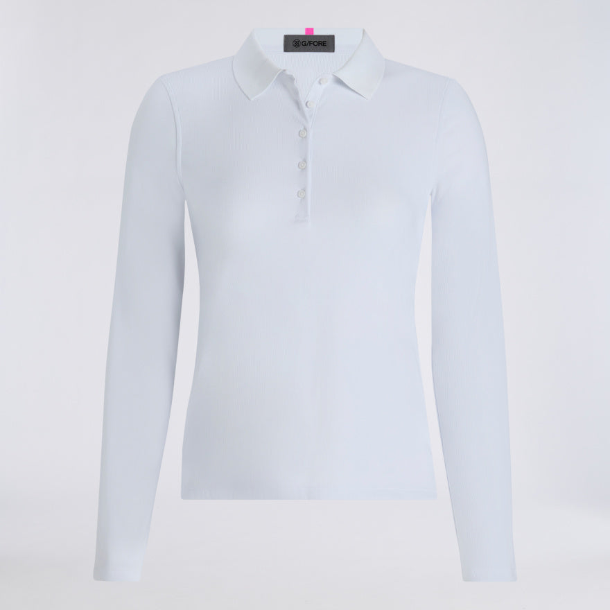 RIBBED TECH NYLON LONG SLEEVE POLO - US 2708