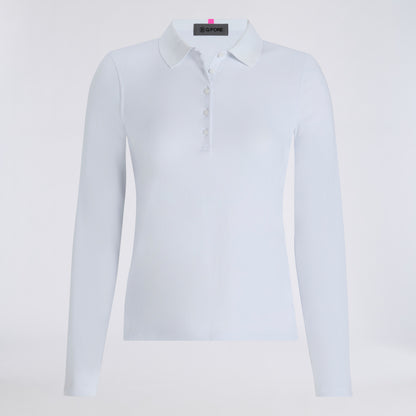 RIBBED TECH NYLON LONG SLEEVE POLO - US 2708