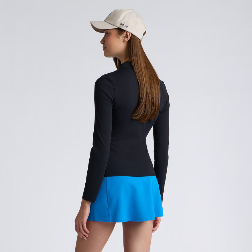RIBBED TECH NYLON LONG SLEEVE POLO - US 3723