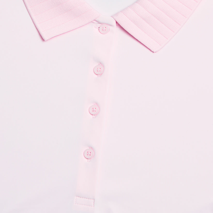 PLEATED COLLAR SILKY TECH NYLON SLEEVELESS POLO - US 2008