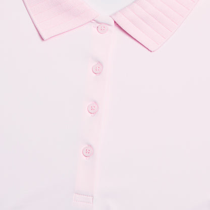 PLEATED COLLAR SILKY TECH NYLON SLEEVELESS POLO - US 2008