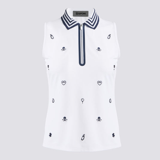 ICON EMBROIDERED 1/4 ZIP SLEEVELESS POLO - US 6560