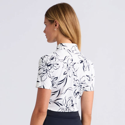 BIG FLORAL SILKY TECH NYLON POLO - US 2731