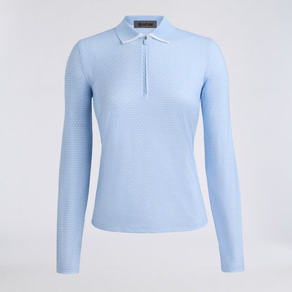 GEO 2 SILKY TECH NYLON LONG SLEEVE 1/4 ZIP POLO - US 7480