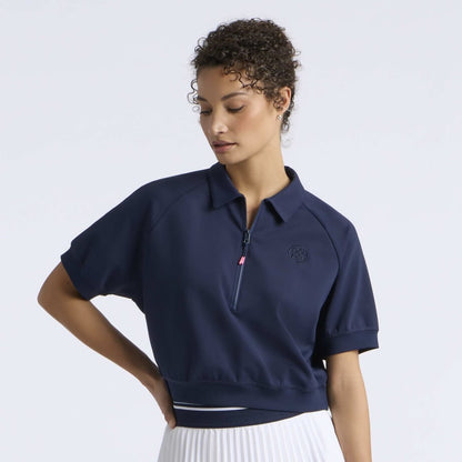 CROPPED STRETCH SCUBA 1/2 ZIP POLO - US 6796