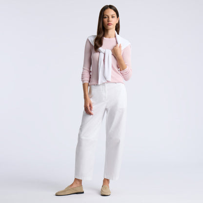 COTTON BLEND RIB KNIT FITTED TOP - US 4075