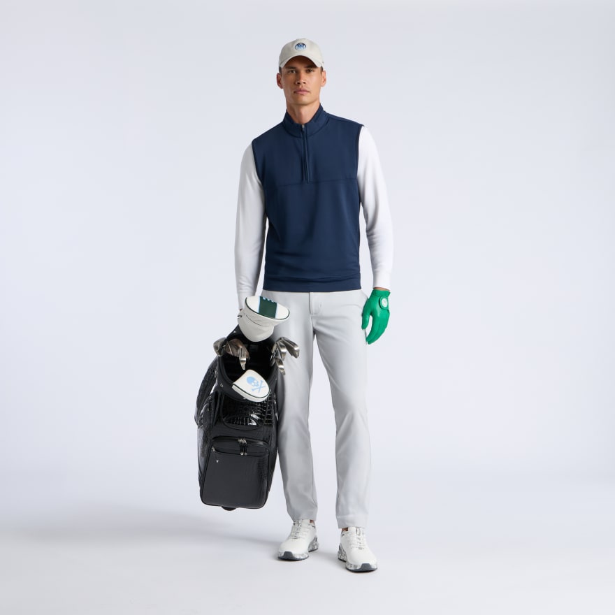 BRUSHED BACK TECH TERRY 1/4 ZIP VEST - US 7662