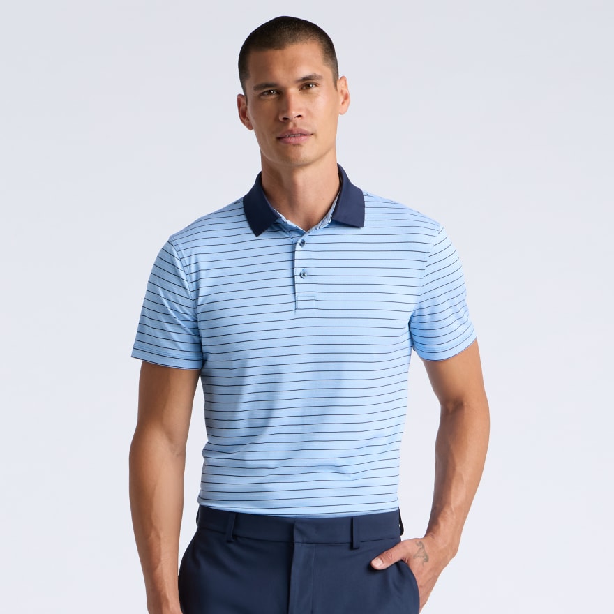HERRINGBONE STRIPE TECH JERSEY POLO - US 0406