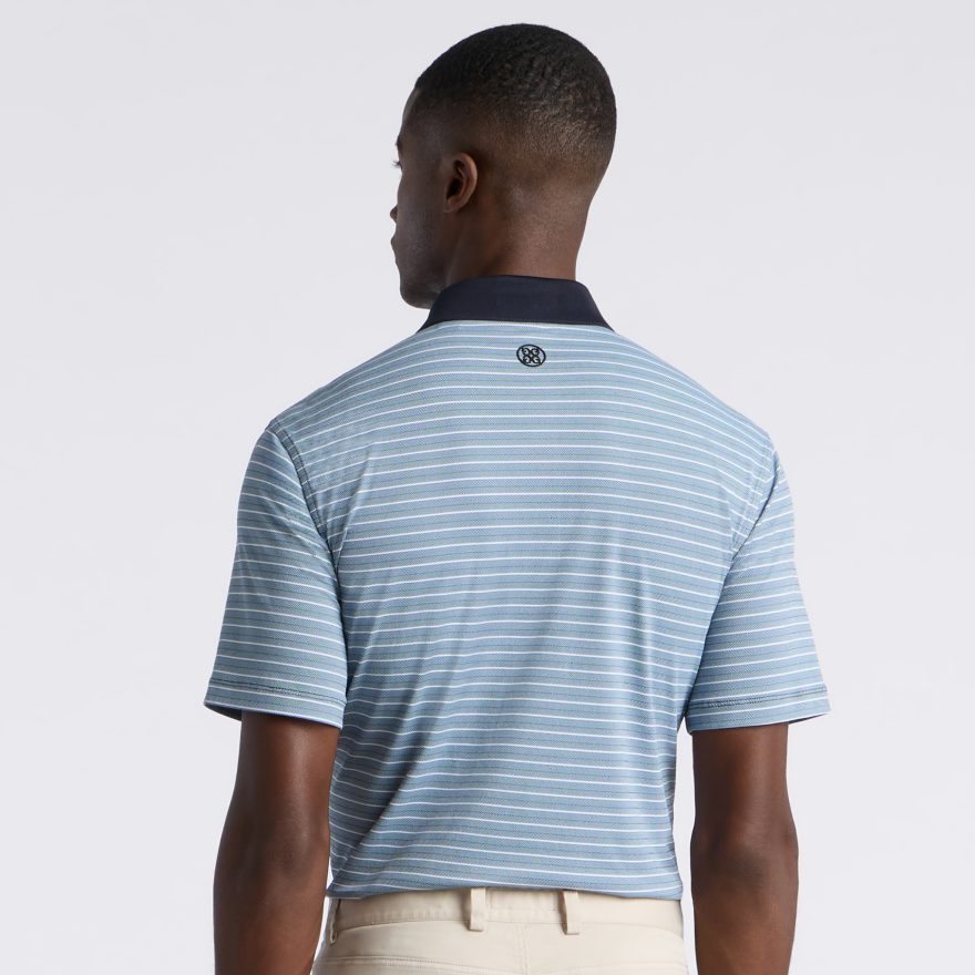 HERRINGBONE STRIPE TECH JERSEY POLO - US 7073