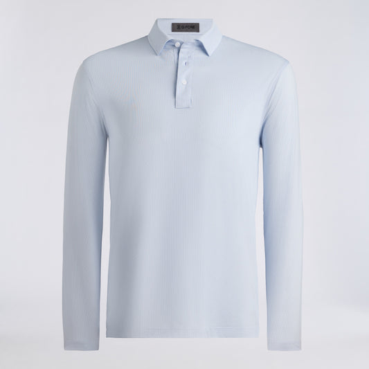 DELTA DOT JACQUARD LONG SLEEVE POLO - US 9266