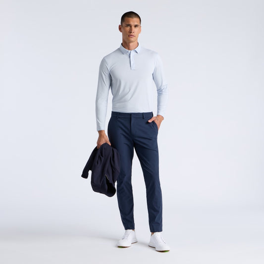DELTA DOT JACQUARD LONG SLEEVE POLO - US 9266