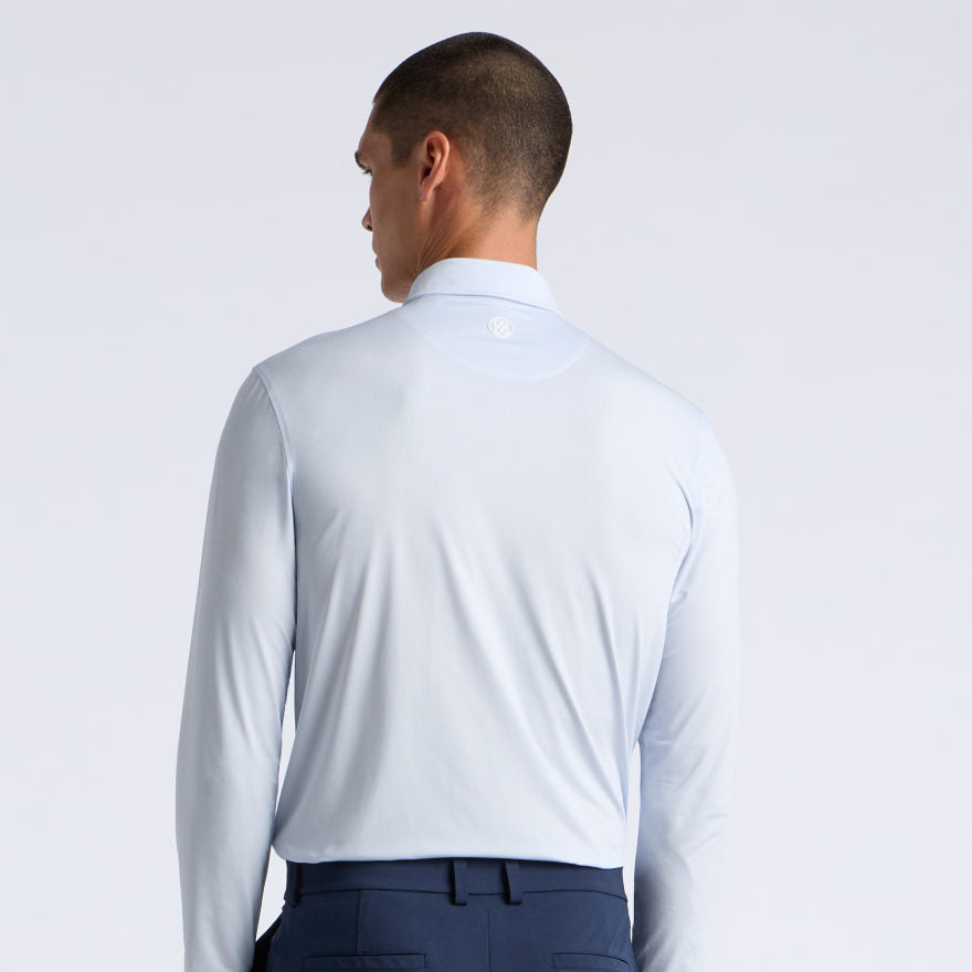 DELTA DOT JACQUARD LONG SLEEVE POLO - US 9266