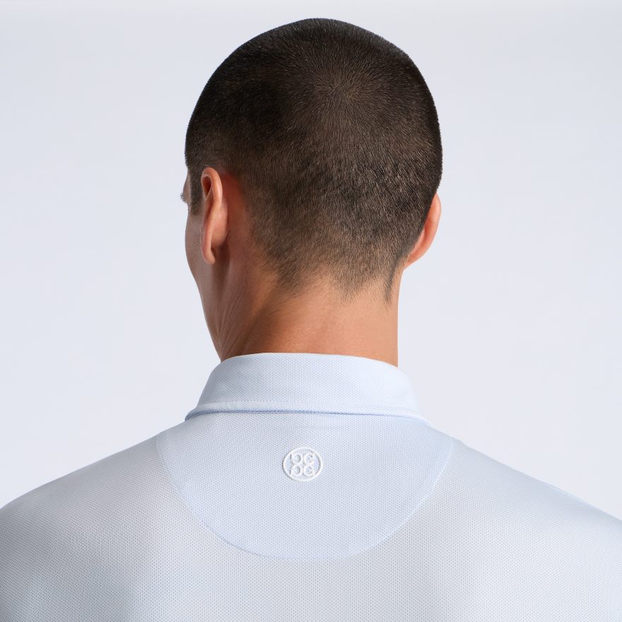 DELTA DOT JACQUARD LONG SLEEVE POLO - US 9266