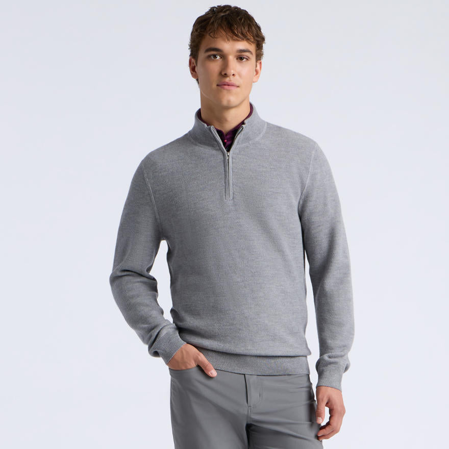 THE CLUB MERINO WOOL 1/4 ZIP SWEATER - US 8660